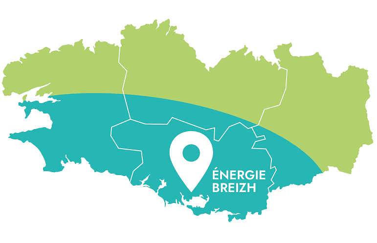 Carte zone intervention de la société Energie Breizh en Bretagne sud